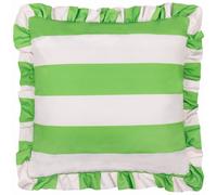 Palm Royal Stripe Ruffle Outdoor Square Cushion Cover