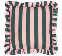 furn. Palm Royale Stripe Ruffle Printed Outdoor Cushion Cover - Pink/Green - 50x50cm