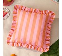 Furn. Palm Royale Stripe Ruffle Printed Outdoor Cushion, 50 X 50Cm