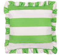 furn. Palm Royale Stripe Ruffle Printed Outdoor Polyester Filled Cushion - Green - 50x50cm