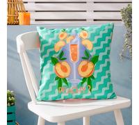 furn. Peachy Abstract Cushion Cover, Aqua