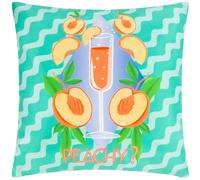 Furn Peachy Abstract Outdoor Cushion Cover - Aqua - 43cm x 43cm - Aqua - 100% Polyester