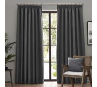 Furn Pencil Pleat Curtains Dawn Blackout Charcoal W:229xL:183cm