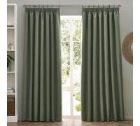 Furn Pencil Pleat Curtains Dawn Blackout Eucalyptus W:168xL:183cm