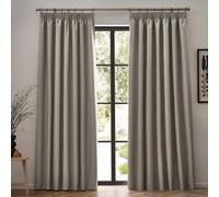 furn. Dawn Textured Blackout Pencil Pleat Curtains - Thermal Lined Pair (Linen - Width 168 x Drop 229cm)