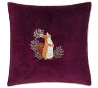Furn. Pineberry Forest Embroidered Velvet Cushion Cover