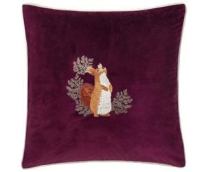 Furn. Pineberry Forest Embroidered Velvet Cushion Cover