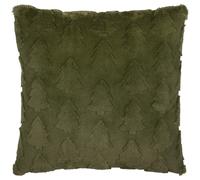 furn. Pines Cushion Cover - Soft Faux Fur Double-Sided Woodland Winter Decorative Case with Raised Tree Design (Forest Green - 50x50cm)