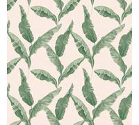 Furn Plantain Wallpaper - Teal/Blush - One Size - Teal/Blush