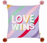furn. Pom-Poms Love Wins Printed Feather Rich Filled Cushion