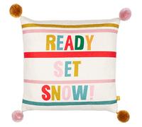 furn. Pom Poms Ready Set Snow Feather Filled Cushion