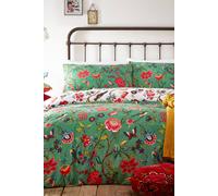 Furn Pomelo Tropical Floral Reversible Duvet Cover Set In Green Green