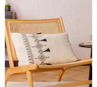 Furn Cushion Pritta Cotton Embroidered Tasselled Polyester-Filled Natural 40 x 60 cm