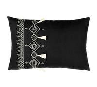 Furn Pritta Tassel Cushion Cover - Black - 40cm x 60cm - Black - 100% Cotton