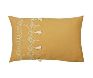 Furn Pritta Tassel Cushion Cover - Mustard - 40cm x 60cm - Mustard - 100% Cotton