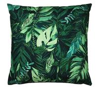 furn. Psychedelic Jungle Cushion Cover - Water Resistant Colourful Tropical Leaf Outdoor Decorative Case (Green - 43x43cm)