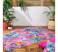 furn. Psychedelic Jungle Printed Outdoor Rug, 120 x 170 cm - Pink - One Size