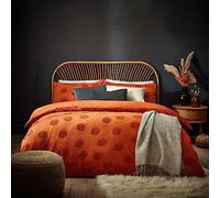 furn. Pumpkin Tufted Halloween 100% Cotton Duvet Cover Set - Autumn Bedding (Orange - Single)