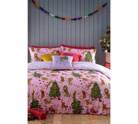 Furn Duvet Cover Set Purrfect Christmas Reversible Pink/Lilac King