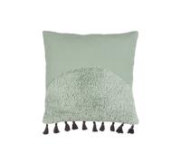 Furn Radian Semi Circle Tufted Cotton Tasselled Cushion in Light Green | Size: 45 cm x 45 cm Furn Light Green 45 cm x 45 cm