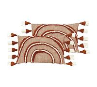 furn. Rainbow Tuft Feather Filled Cushions Twin Pack