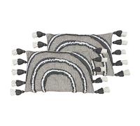 furn. Rainbow Tuft Feather Filled Cushions Twin Pack
