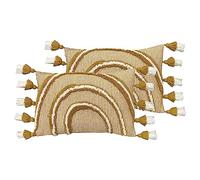furn. Rainbow Tuft Feather Filled Cushions Twin Pack