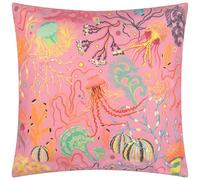 furn. Reef Cushion Cover - Reversible Water Resistant Coastal Jellyfish Ocean Outdoor Decorative Case (Pink - 45x45cm)