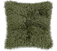 furn. Rowan Cushion Cover - Soft Faux Fur Mongolian Style Decorative Cushion with Velvet Reverse (Khaki - 50x50cm)