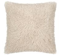 furn. Rowan Cushion Cover - Soft Faux Fur Mongolian Style Decorative Cushion with Velvet Reverse (Natural - 50x50cm)