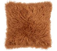 furn. Rowan Cushion Cover - Soft Faux Fur Mongolian Style Decorative Cushion with Velvet Reverse (Ginger - 50x50cm)