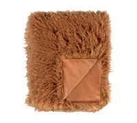 Furn Rowan Faux Fur Throw - Ginger - 130cm x 175cm - Ginger - 100% Polyester