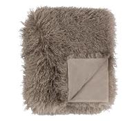 Furn Faux Fur Throw Rowan - Mongolian-style, Velvet Reverse - Mocha 130x175 cm