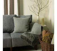 Furn Rowan Waffle Knitted Cushion In Charcoal Charcoal