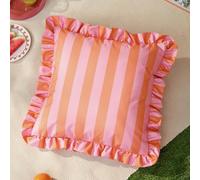 Furn Ruffle Stripe Pink Outdoor Cushion