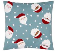 furn. Santas Polyester Filled Cushion (Multicolour - 45x45cm) | Festive Christmas Tufted Textured Velvet Reverse Decorative Pillow
