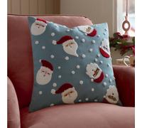 furn. Santas Polyester Filled Cushion - Festive Christmas Tufted Textured Decorative Pillow with Velvet Reverse (Multicolour - 45x45cm)