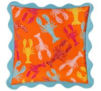 Furn Scalloped Crustaceans Cushion Cover - Orange/Aqua - Orange/Aqua - 50cm x 50cm