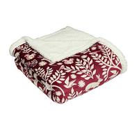 furn. Scandi Woodland Fleece Throw - Berry White