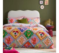 furn. Seraphine Duvet Cover Set - Reversible Geometric Mythical Celestial Easy Care Cotton Blend Bedding (Multicolour - Single)
