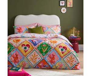 furn. Seraphine Duvet Cover Set - Reversible Geometric Mythical Celestial Easy Care Cotton Blend Bedding (Multicolour - Super King)