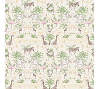Furn. Serengeti Natural Beige Animal Printed Wallpaper Sample
