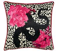 Furn Serpentine Animal Print Cushion Cover - Pink/Charcoal - One Size - Pink/Charcoal - 100% Polyester