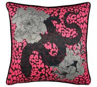 furn. Serpentine Feather Filled Cushion, Polyester, Pink/Charcoal