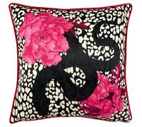 Furn. Serpentine Animal Print Velvet Feather Filled Cushion