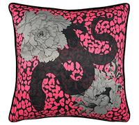 furn. Serpentine Cushion Cover, Polyester, Black/Ruby