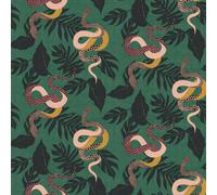 Furn. Serpentine Juniper Green Animal Printed Wallpaper Sample