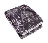 Furn Sherpa Fleece Constellation Throw - Charcoal/Cream - 180cm x 130cm - Charcoal/Cream - 100% Polyester