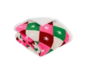 Furn Sherpa Fleece Star Throw - Multicoloured - 140cm x 180cm - Multicoloured - 100% Polyester