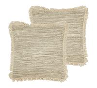 furn. Sienna Feather Filled Cushions (Twin Pack), Cotton, Natural